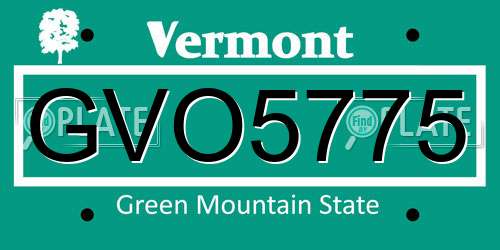 GVO5775 Vermont License Plate