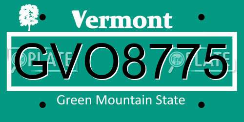 GVO8775 Vermont License Plate