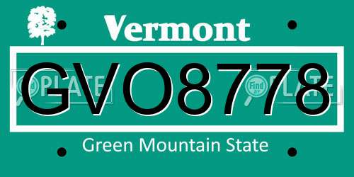 GVO8778 Vermont License Plate