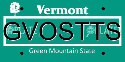 GVOSTTS Vermont License Plate