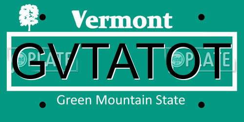 GVTATOT Vermont License Plate