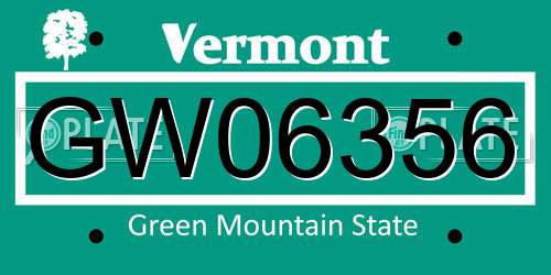 GW06356 Vermont License Plate