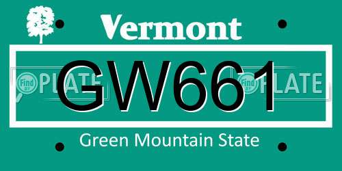 GW661 Vermont License Plate