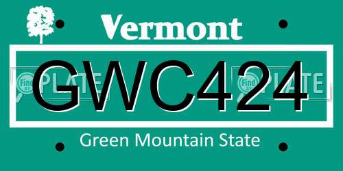 GWC424 Vermont License Plate
