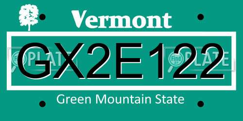 GX2E122 Vermont License Plate