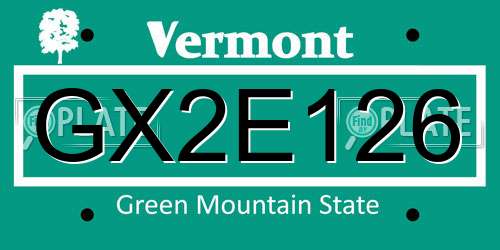 GX2E126 Vermont License Plate