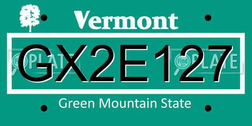 GX2E127 Vermont License Plate