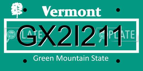 GX2I211 Vermont License Plate