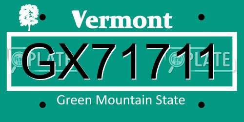 GX71711 Vermont License Plate