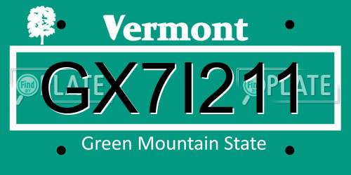 GX7I211 Vermont License Plate