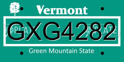 GXG4282 Vermont License Plate