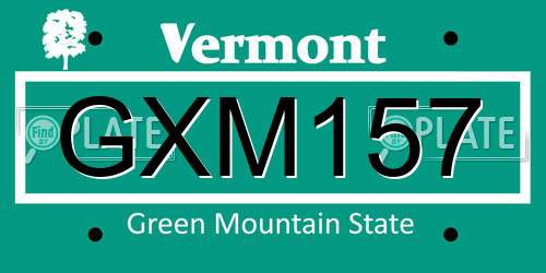 GXM157 Vermont License Plate