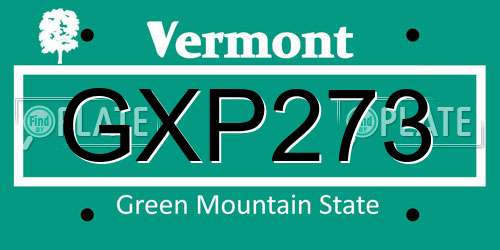 GXP273 Vermont License Plate