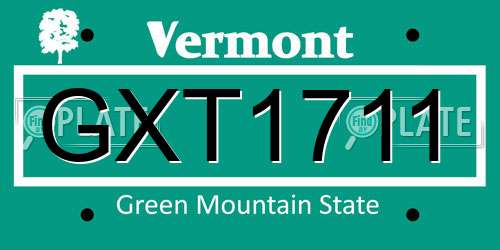 GXT1711 Vermont License Plate
