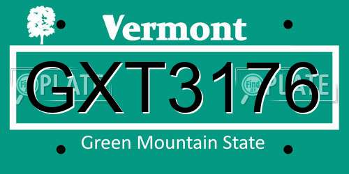 GXT3176 Vermont License Plate