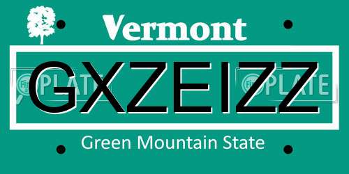 GXZEIZZ Vermont License Plate