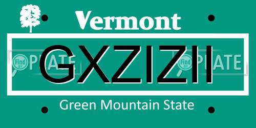 GXZIZII Vermont License Plate