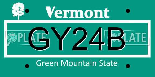 GY24B Vermont License Plate