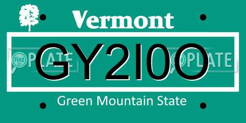 GY2I0O Vermont License Plate