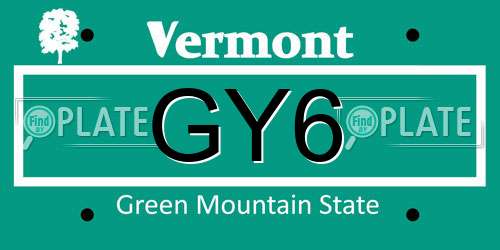 GY6 Vermont License Plate