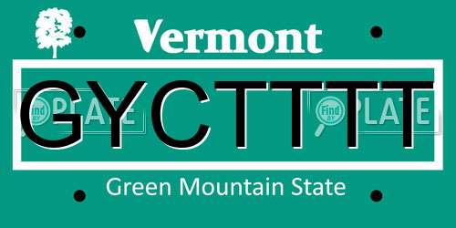 GYCTTTT Vermont License Plate