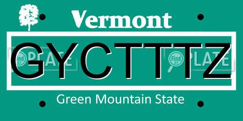 GYCTTTZ Vermont License Plate