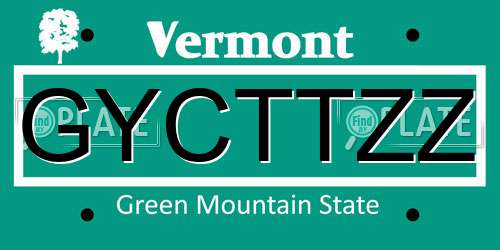 GYCTTZZ Vermont License Plate