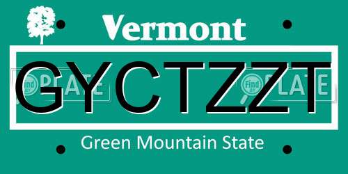 GYCTZZT Vermont License Plate