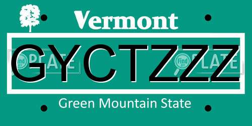 GYCTZZZ Vermont License Plate