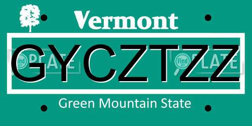 GYCZTZZ Vermont License Plate