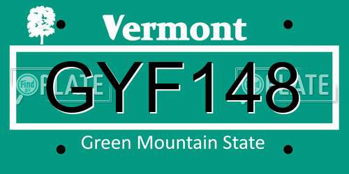 GYF148 Vermont License Plate