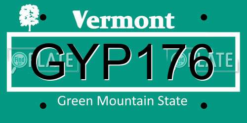 GYP176 Vermont License Plate