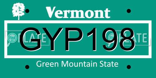 GYP198 Vermont License Plate