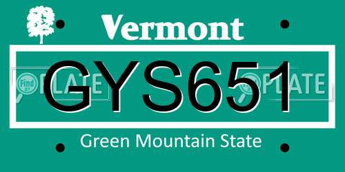 GYS651 Vermont License Plate