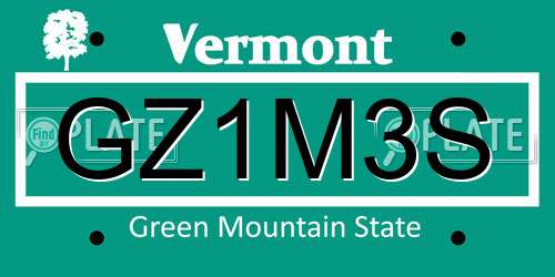 GZ1M3S Vermont License Plate