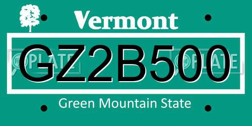 GZ2B500 Vermont License Plate