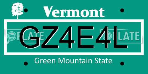 GZ4E4L Vermont License Plate