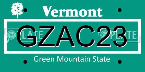 GZAC23 Vermont License Plate