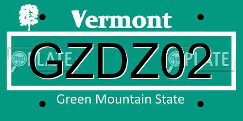 GZDZ02 Vermont License Plate