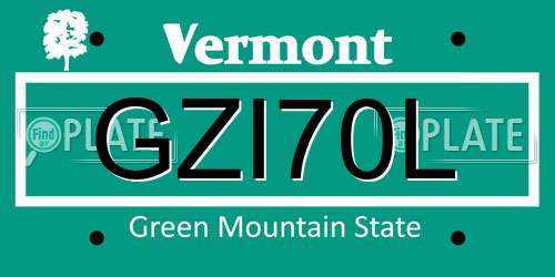GZI70L Vermont License Plate