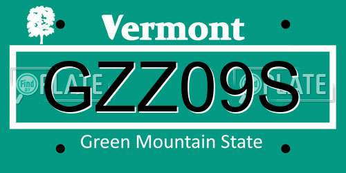 GZZ09S Vermont License Plate