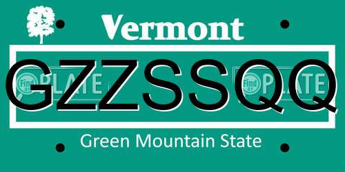 GZZSSQQ Vermont License Plate