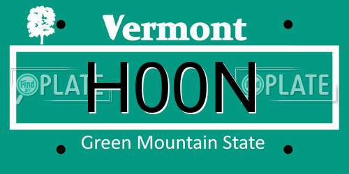 H00N Vermont License Plate