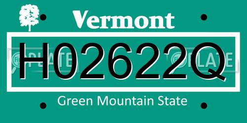 H02622Q Vermont License Plate