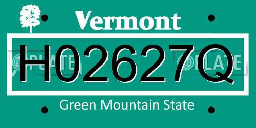 H02627Q Vermont License Plate