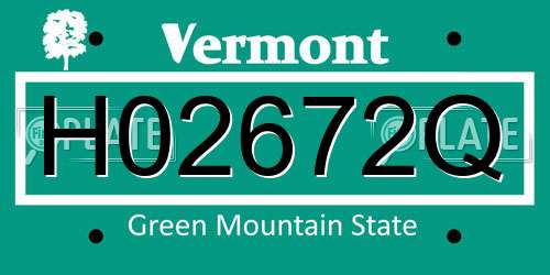 H02672Q Vermont License Plate
