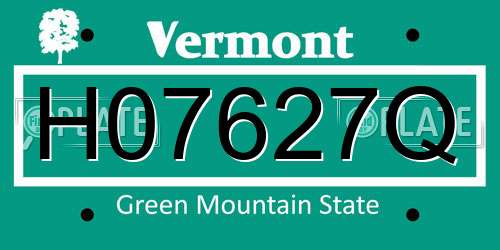 H07627Q Vermont License Plate