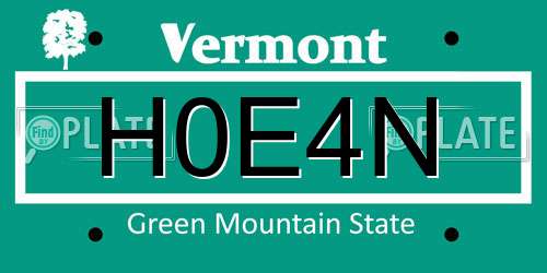 H0E4N Vermont License Plate