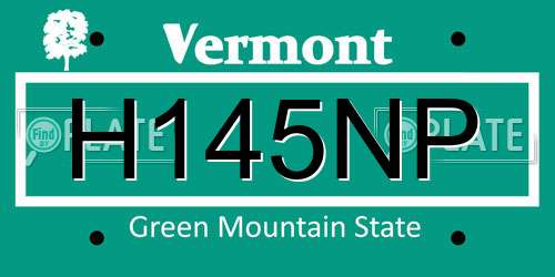 H145NP Vermont License Plate