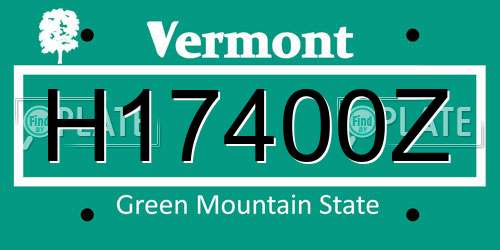 H17400Z Vermont License Plate